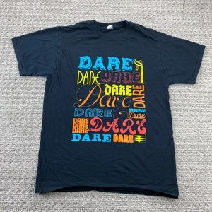 DARE Shirt Men Medium Black D.A.R.E. To Resist Drugs and Violence Graphic Retro